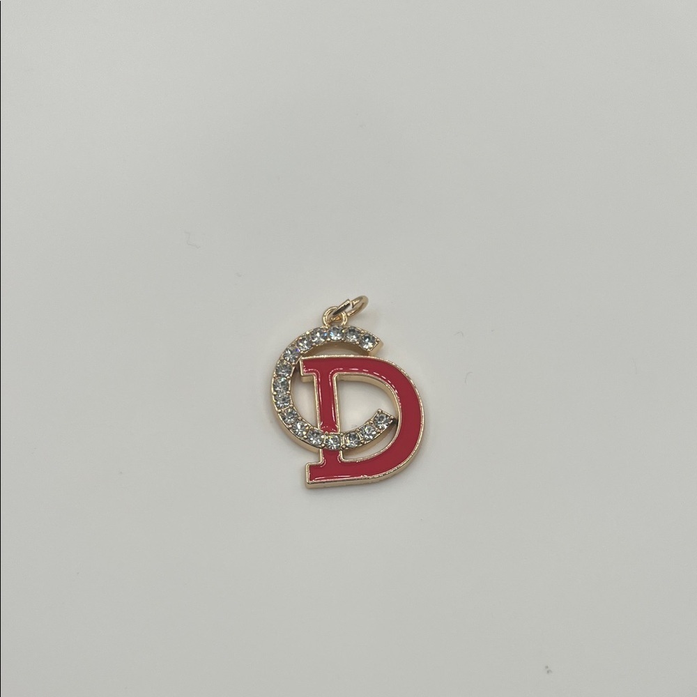 1438. Elegant red enamel and crystal charm. - Picture 2 of 4
